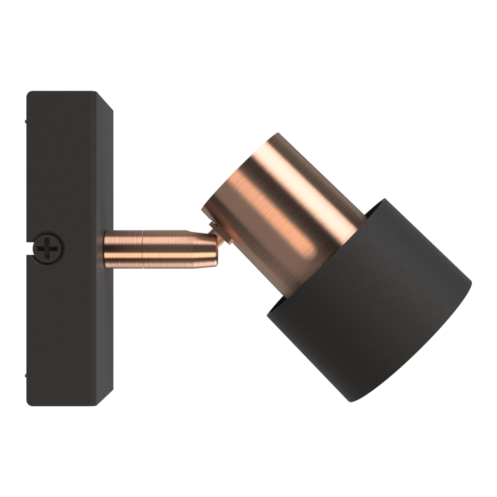 APLIQUE BOA 5251 NEGRO/COBRE 1XGU10 LED 5W C/LAMP