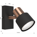 APLIQUE BOA 5251 NEGRO/COBRE 1XGU10 LED 5W C/LAMP