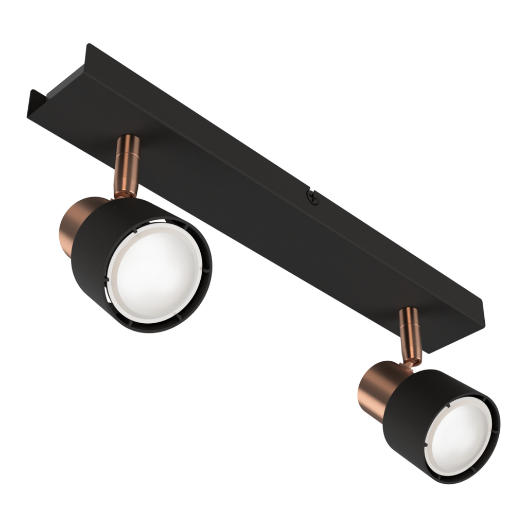APLIQUE BOA 5252 NEGRO/COBRE 2XGU10 LED 5W C/LAMP