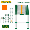 Escalera telescópica - Escalones: 10 - Aluminio - Altura máx. extendida: 3200mm - Máx. carga: 150kg