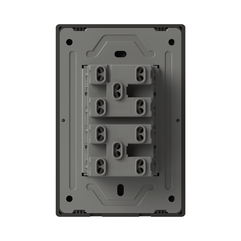 TECLA MILAN BLANCO MACROLED, 4 CANAL, 2 VIAS, AC 250V, 10A MAX. BASTIDOR METALICO