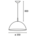 Colgante Campana Ø 350 mm de policarbonato E27 color cristal