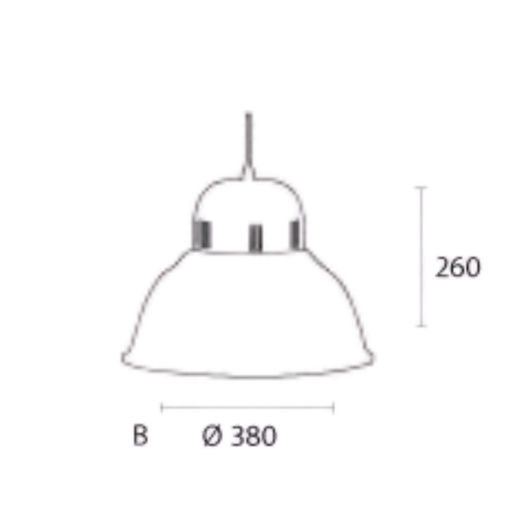 Colgante galponero de aluminio pulido, ø 380 mm negro