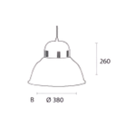 Colgante galponero de aluminio pulido, ø 380 mm negro