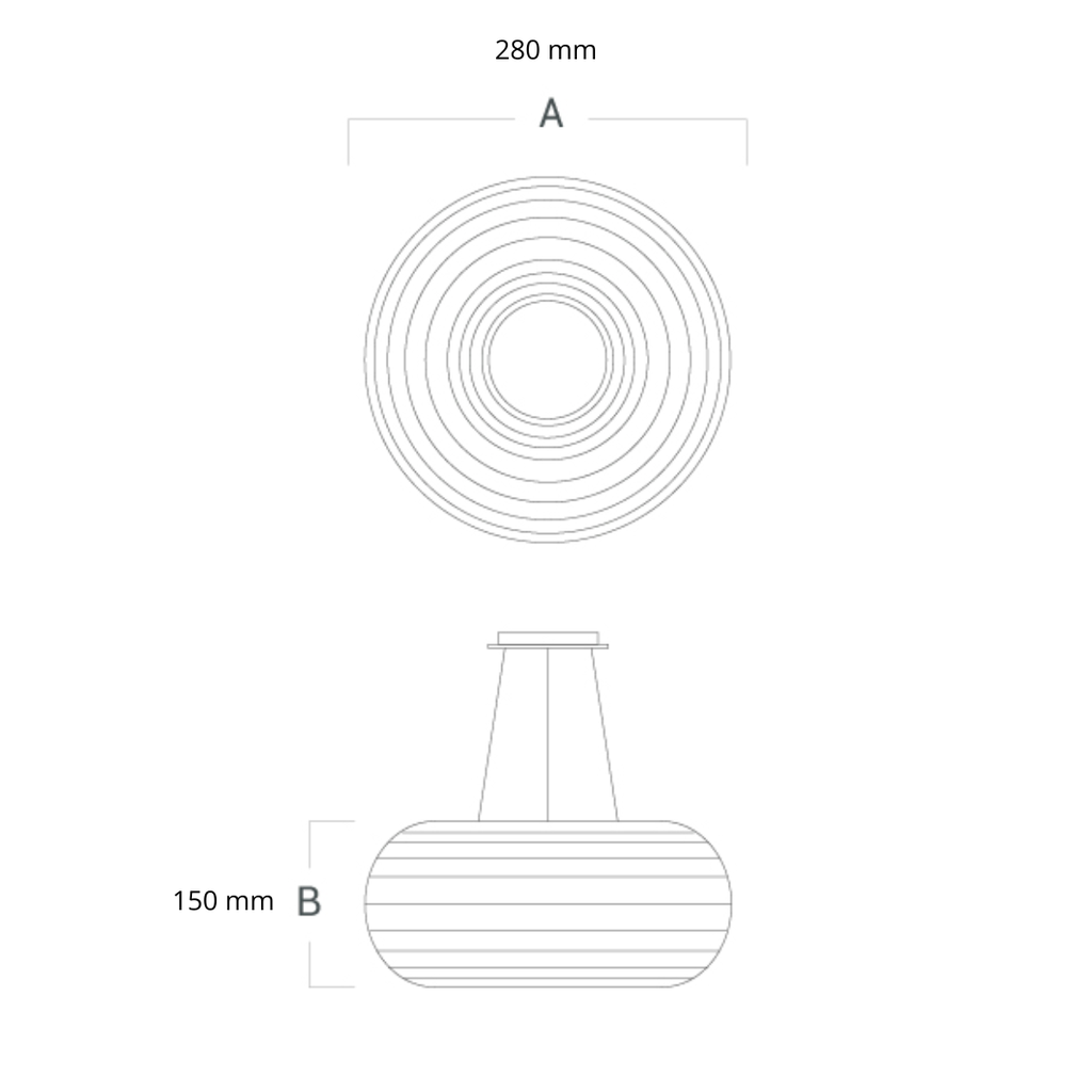 Iluminación Interior suspendidos VK AUSTER 23W blanco900 D280 x H150 mm