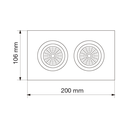 Plafon cardanico para dicro GU10 2 luces 255x134x100mm negro texturado