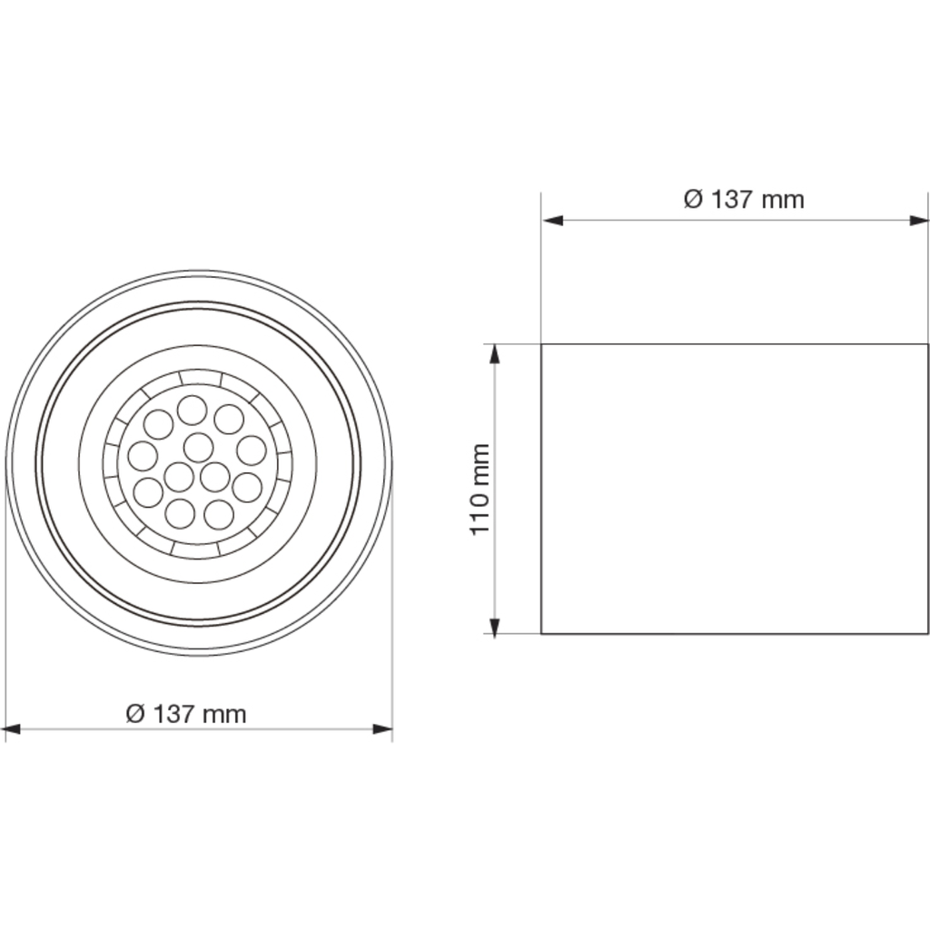 Plafón Movible Ø137x110mm para Lámpara AR111 20cm blanco