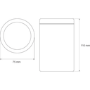 Plafón cilindrico Ø75x110mm para lámpara GU10 10cm c/acrílico blanco