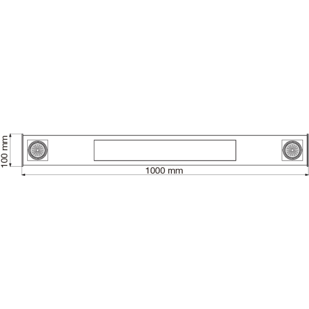 Plafón de 2 dicro + 1PLL de 36w GU10 1000x98x80mm blanco texturado
