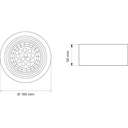 Semi embutido móvil Ø160x50mm AR111 GU10 10cm blanco