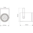 Spot cilíndrico Ø70x100mm U80x95mm para dicro con antideslumbrante GU10 20cm blanco texturado