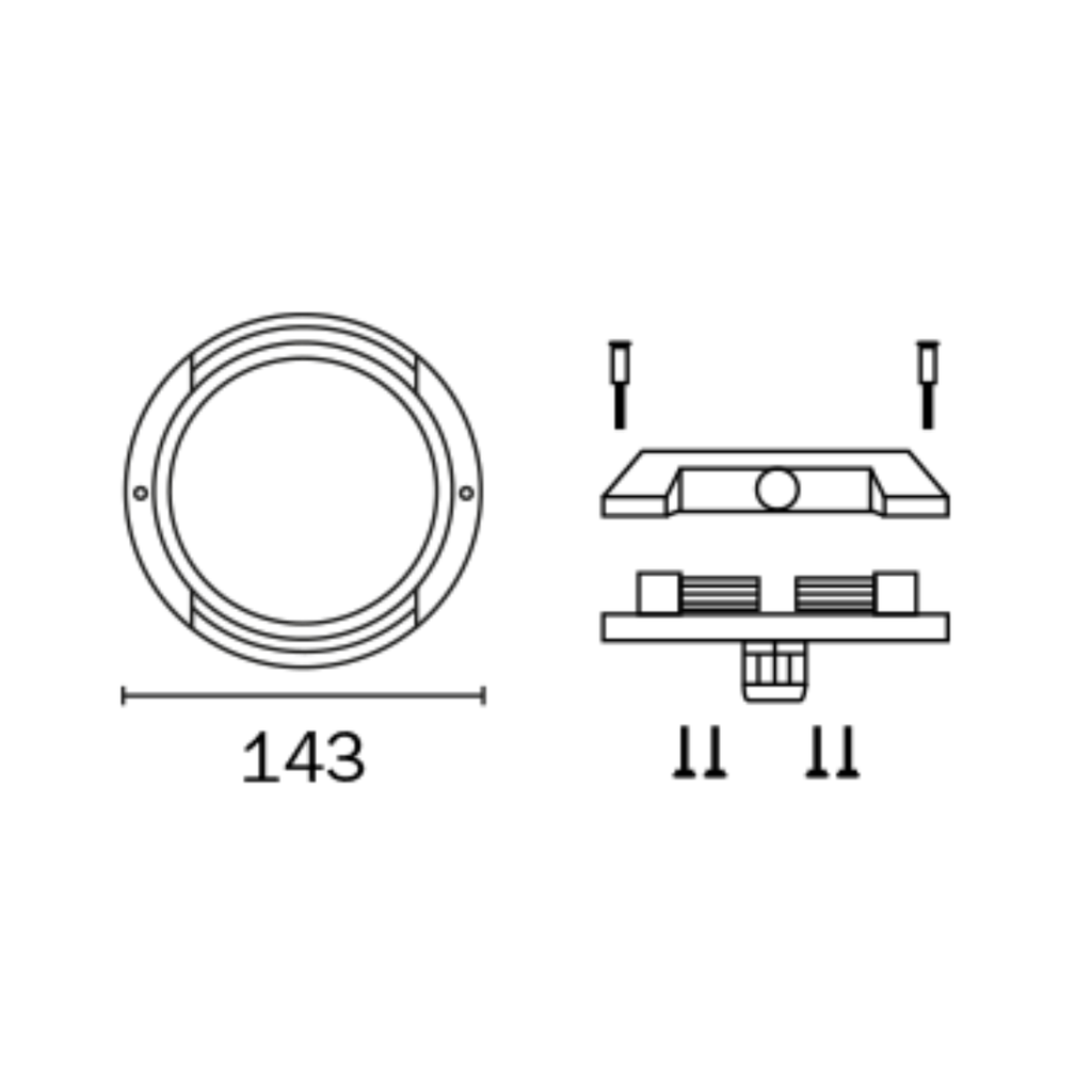 APLIQUE PISO/PARED S/LAMP 2xG4 ALUM Negro