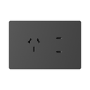 TOMACORRIENTE Y USB-C MILAN GRIS MACROLED, AC 250V, 10A MAX. 2 USB-C DE 20W, BASTIDOR METALICO