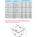 ACCESORIOS SIN ROSCA DAISA - CAJAS MÚLTIPLES Y ACCESORIOS - CAJA DE PASO  Uso exterior, 30x30, sin agujeros