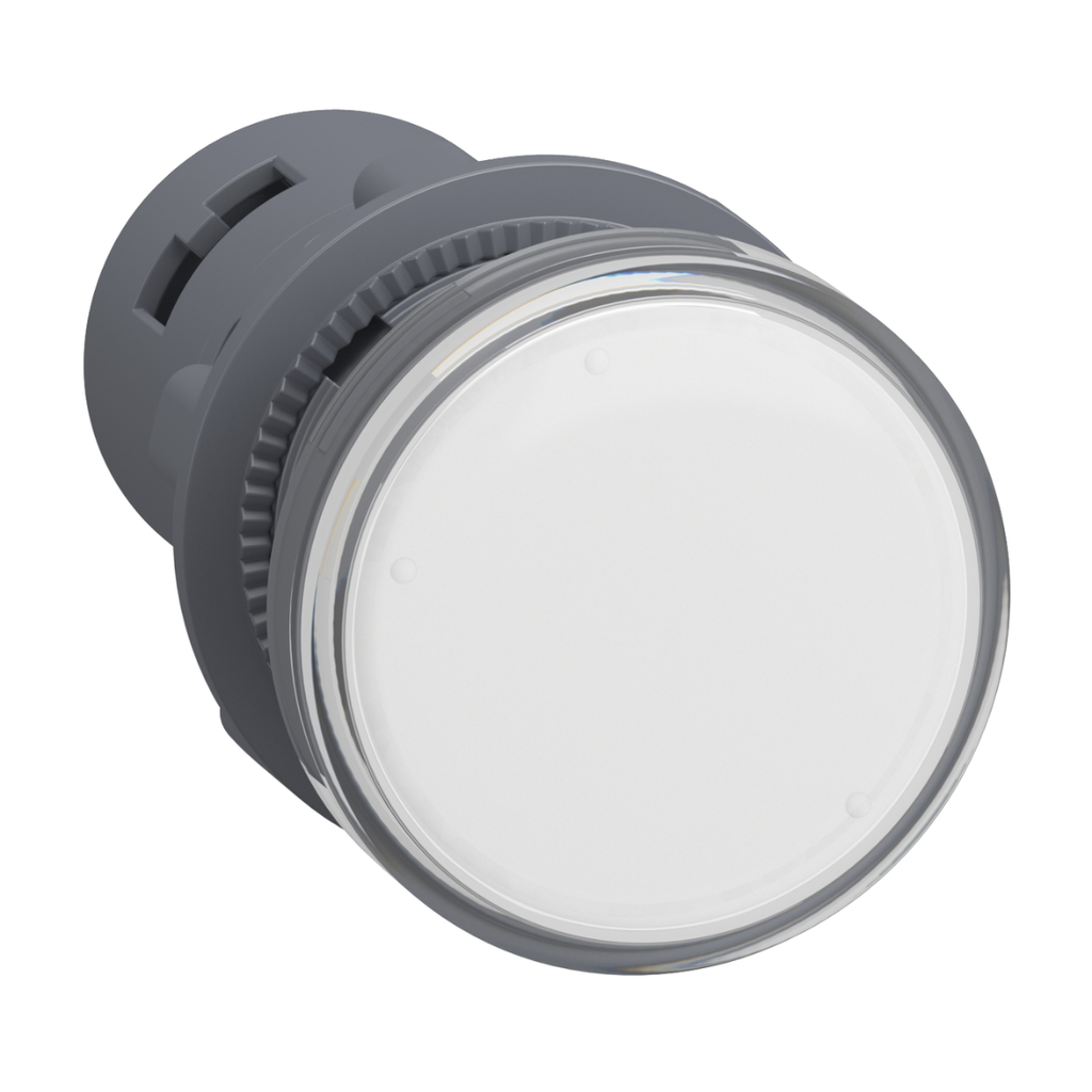 Piloto luminoso plástico monolítico blanco, Led 24VAC/DC
