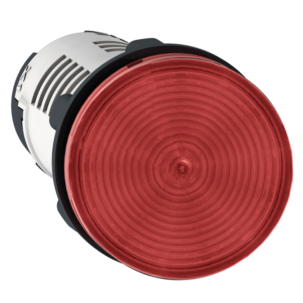 Piloto luminoso, plástico, monolítico, Rojo Led 230VAC