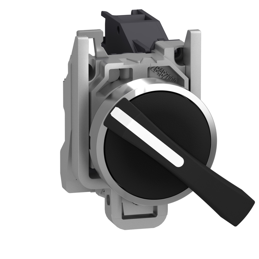 Selectora de 2 Posiciones Fijas con retención, metálica, 1NA, Maneta Larga