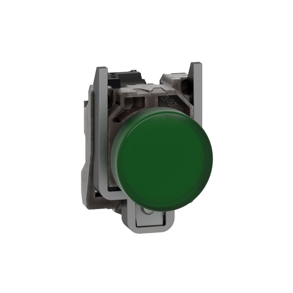 Piloto luminoso, metálico , Verde, led 230VAC