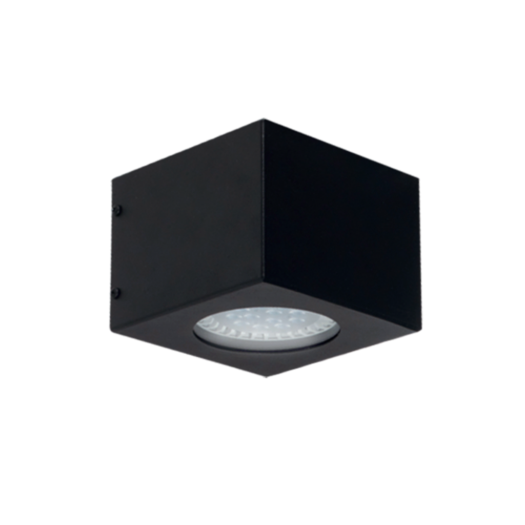 Aplique difusor "MONACO" 1x AR-111 (150x150x110) NEGRO TEXT