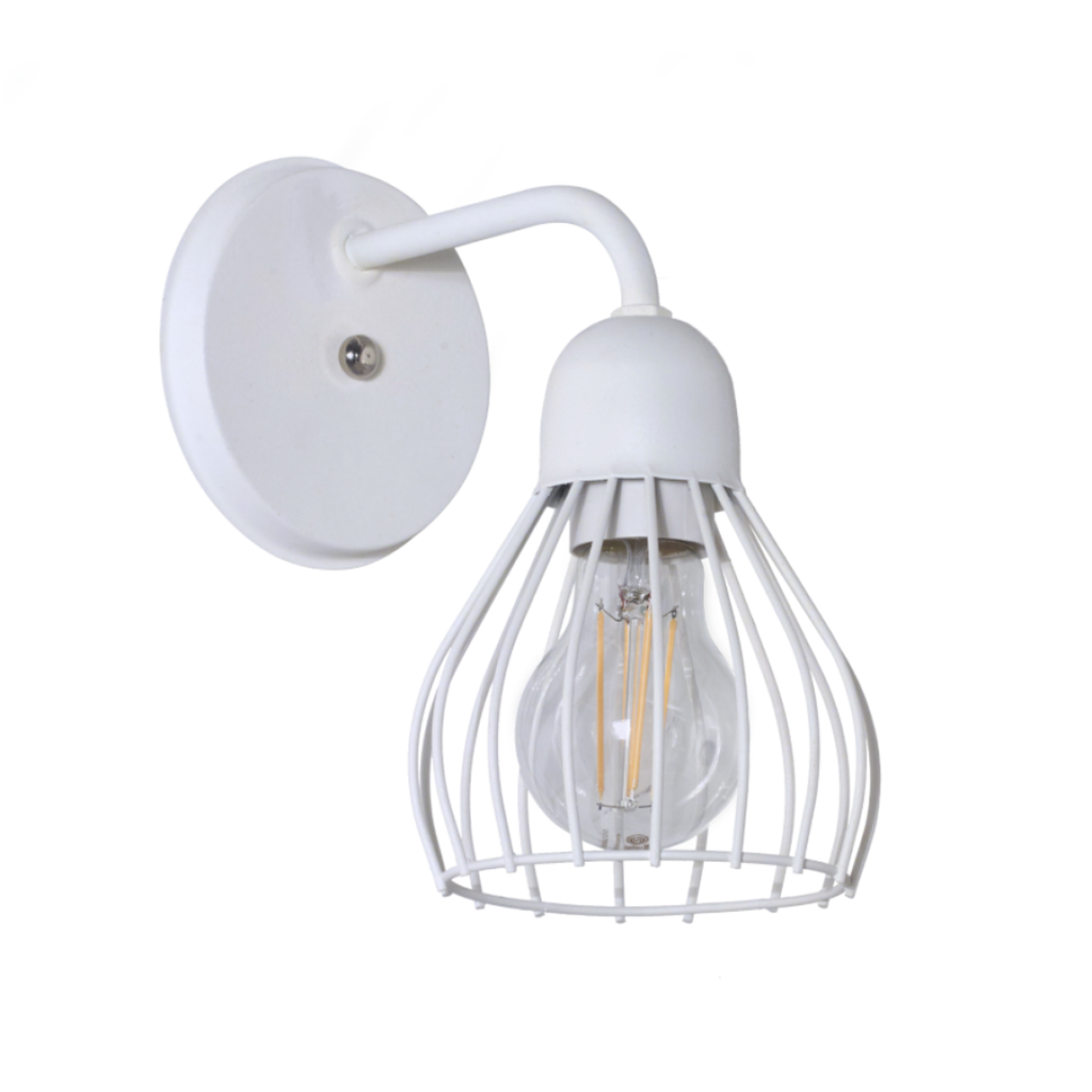 Aplique "PORTO" jaula de 1luz (Ancho:123x H:210mm) BLANCO TEXTURADO