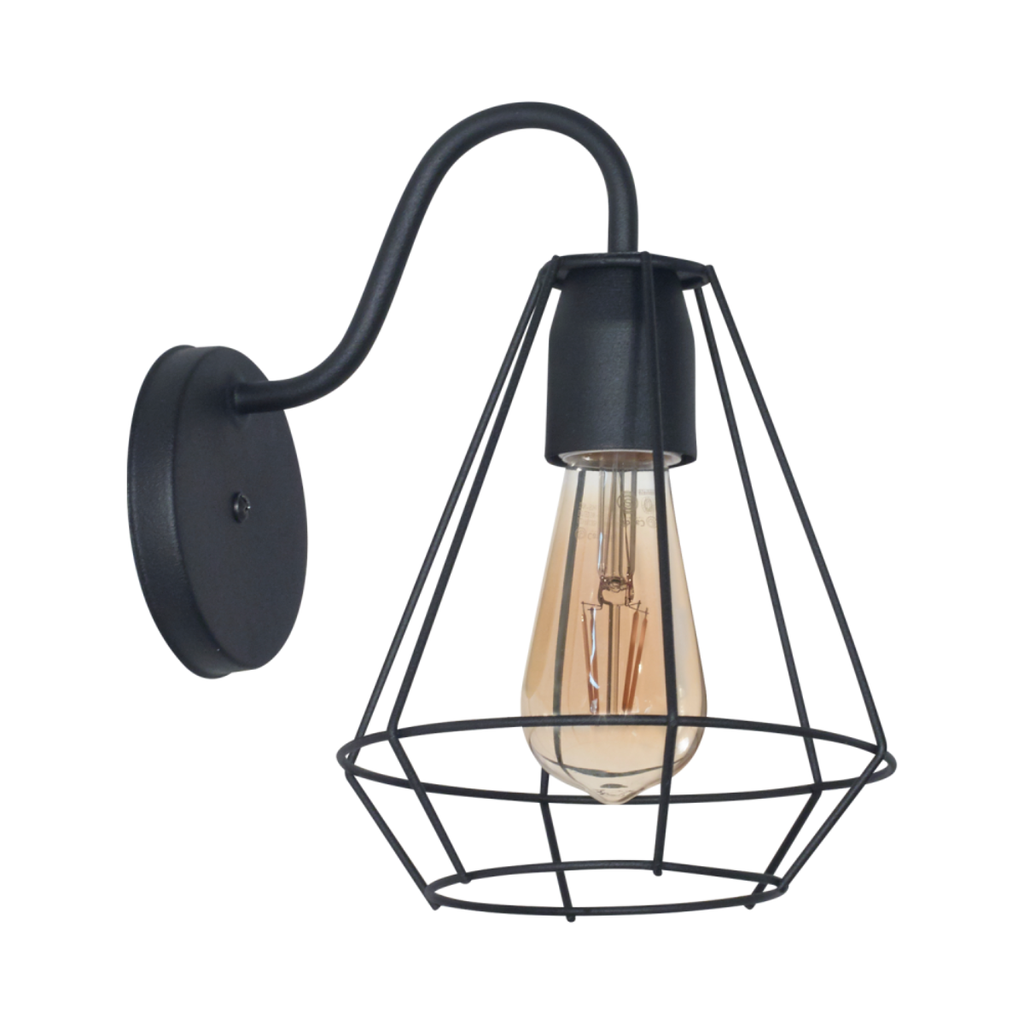 Aplique "ORLEANS" 1 luz (H:260x An:180x L:235mm) NEGRO TEXT