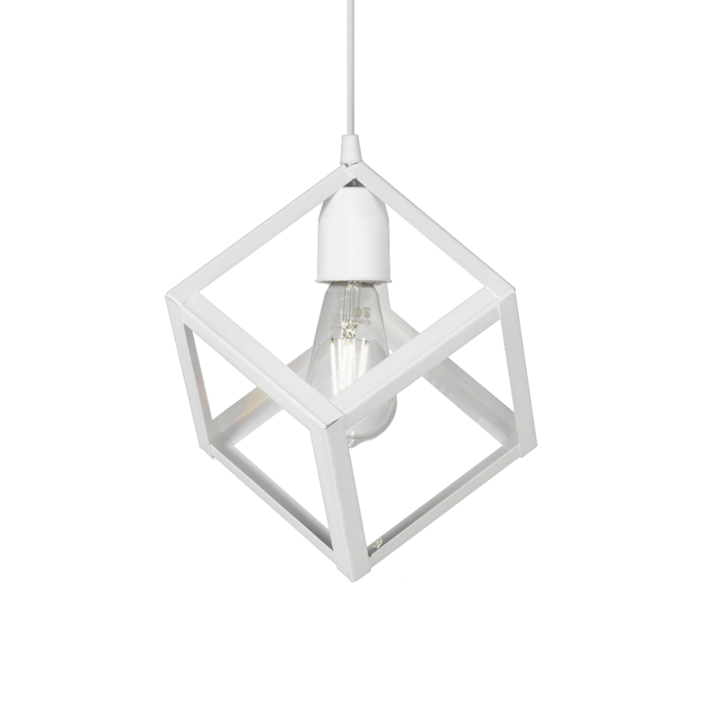 Colgante "CUBO" (Ancho:230 x H:295mm.) BLANCO TEXTURADO