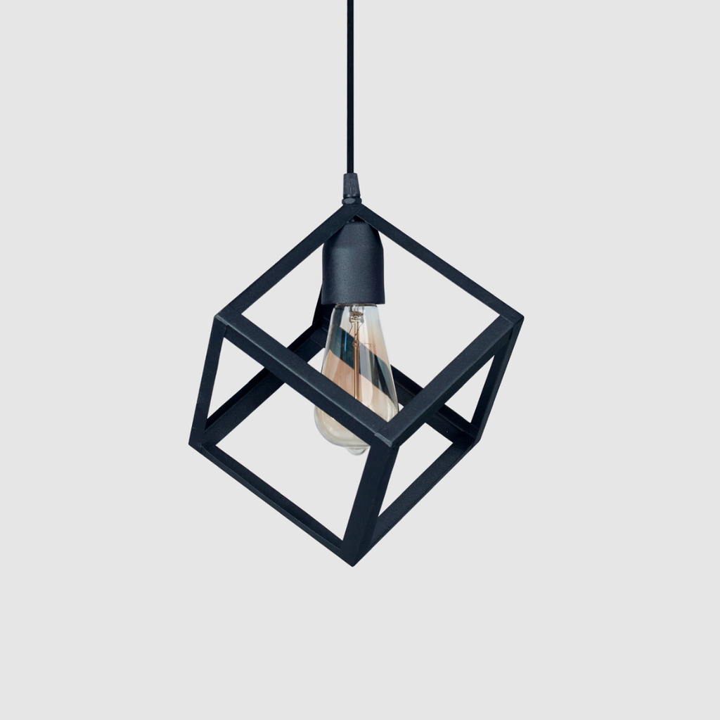 Colgante "CUBO" (Ancho:230 x H:295mm.) NEGRO TEXT