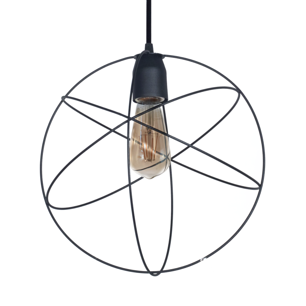 Colgante "ATOMO" (Ø 300mm.) NEGRO TEXT