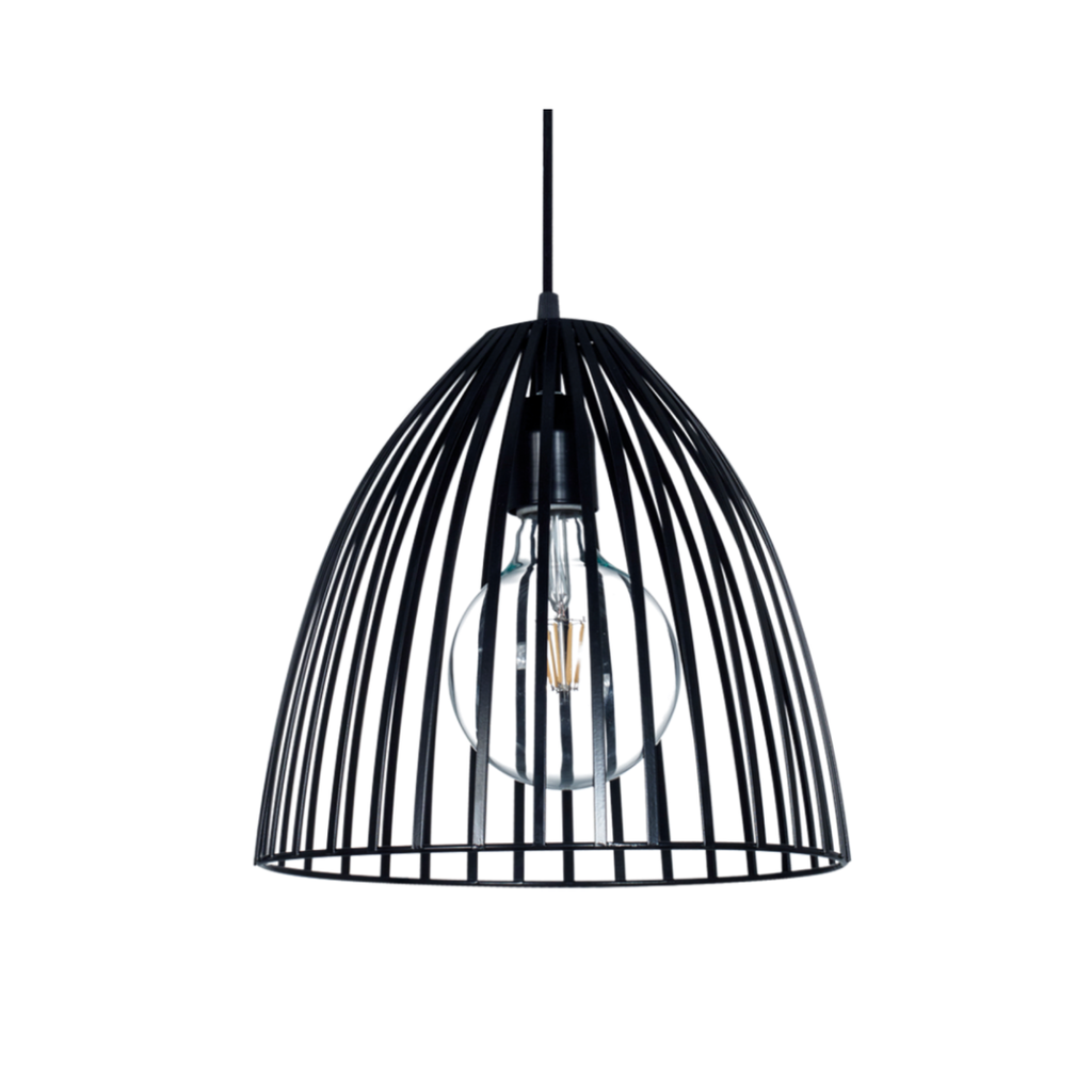 Colgante "VERA" (Ø 190 H: 200 mm.) NEGRO BRILLOSO