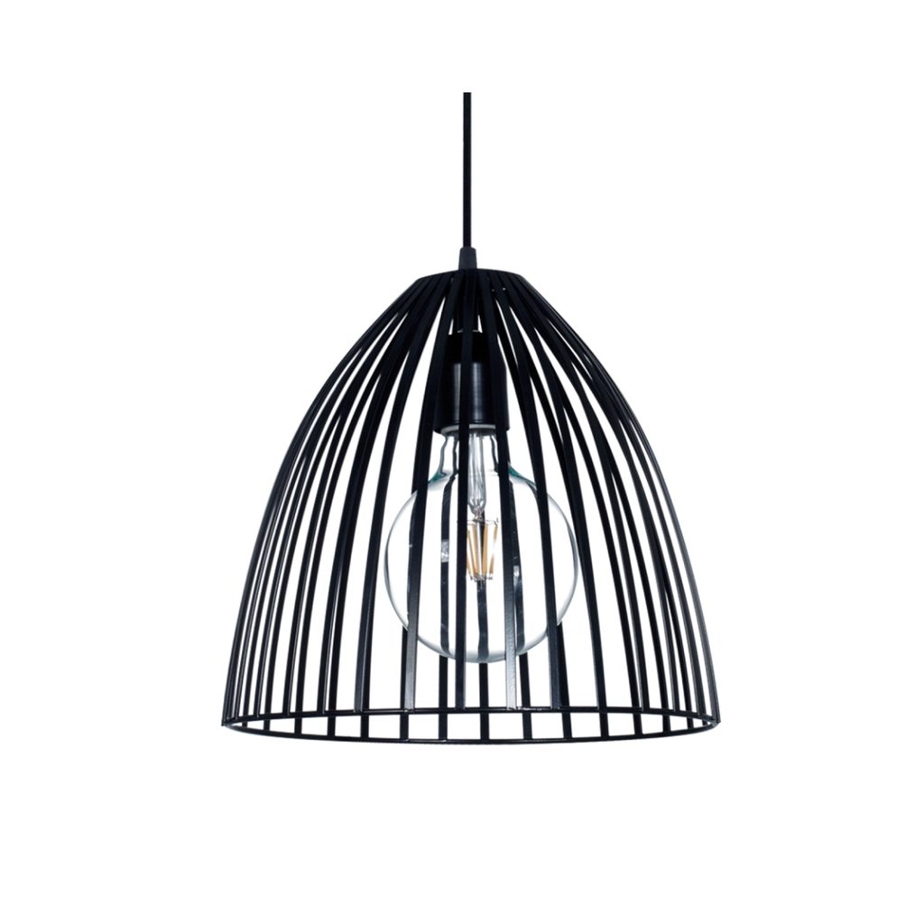 Colgante "VERA" (Ø 300 H: 305 mm.) NEGRO BRILLOSO