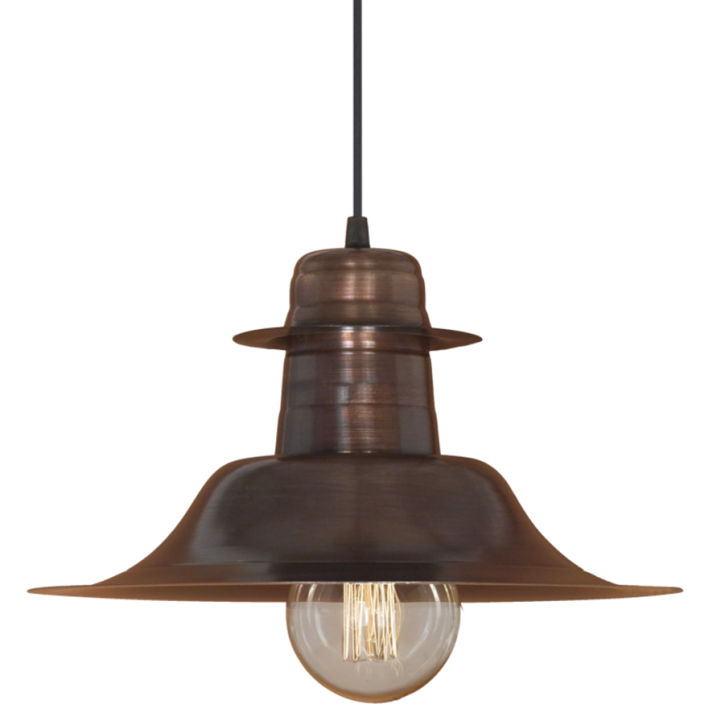 Colgante de chapa esférico dia. 24 cm con cadena COBREADO