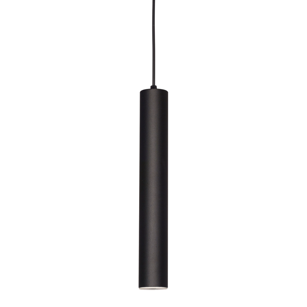 Colgante "TUBO" 1 x GU-10 (Ø50 x H:500 mm.) NEGRO TEXT
