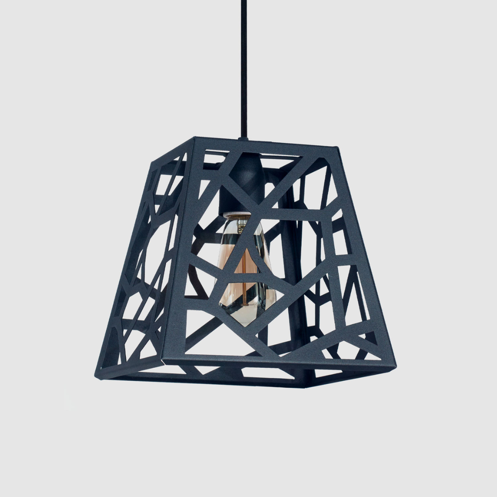 Colgante "MERIDA" de 1 luz (230x235 mm.) NEGRO TEXT