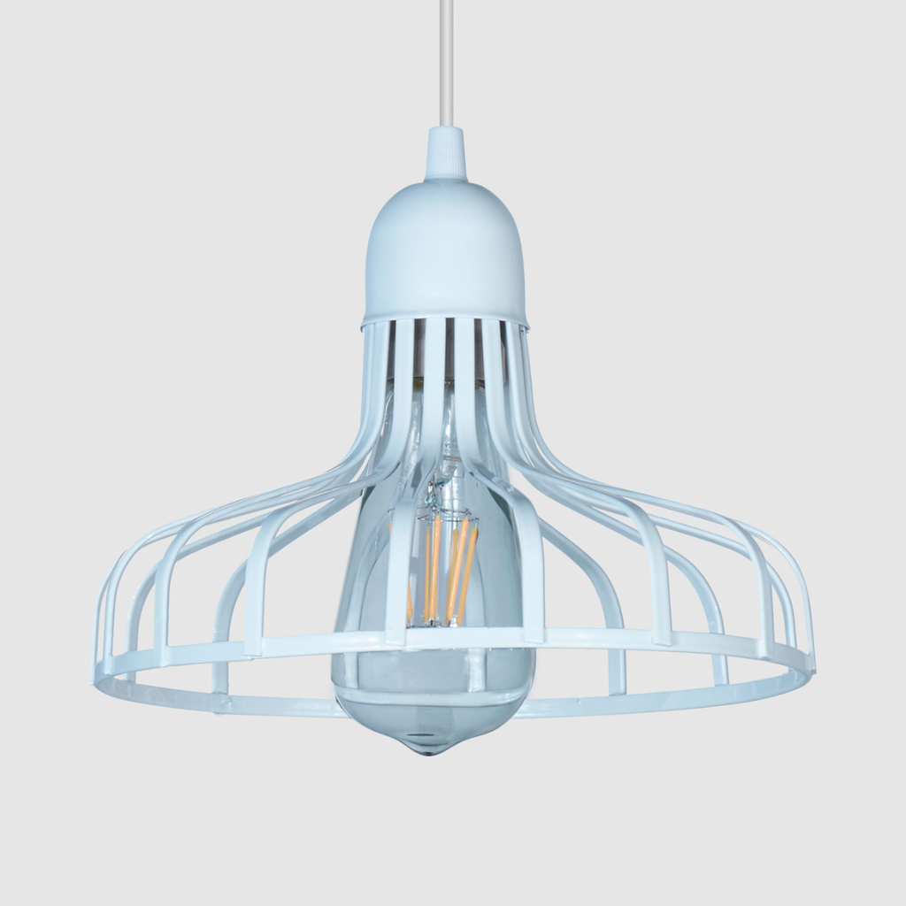 Colgante "CORUÑA" de 1 luz ( Ø220 H:175 mm.) BLANCO