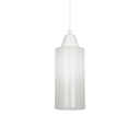 Colgante con tulipa satinada y tacita de plástica BLANCO