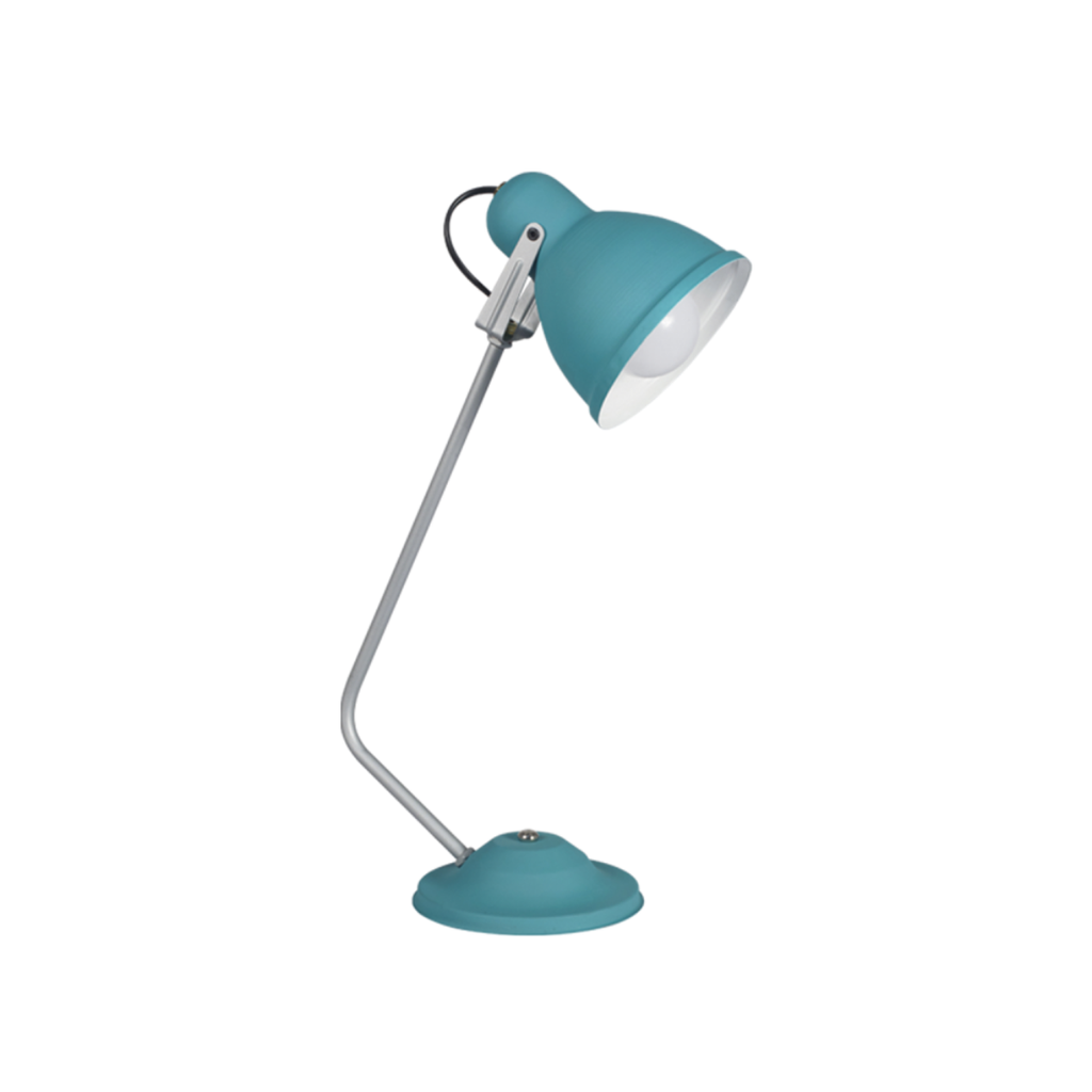Dis-Lámpara de escritorio c/capuchón de chapa TURQUESA