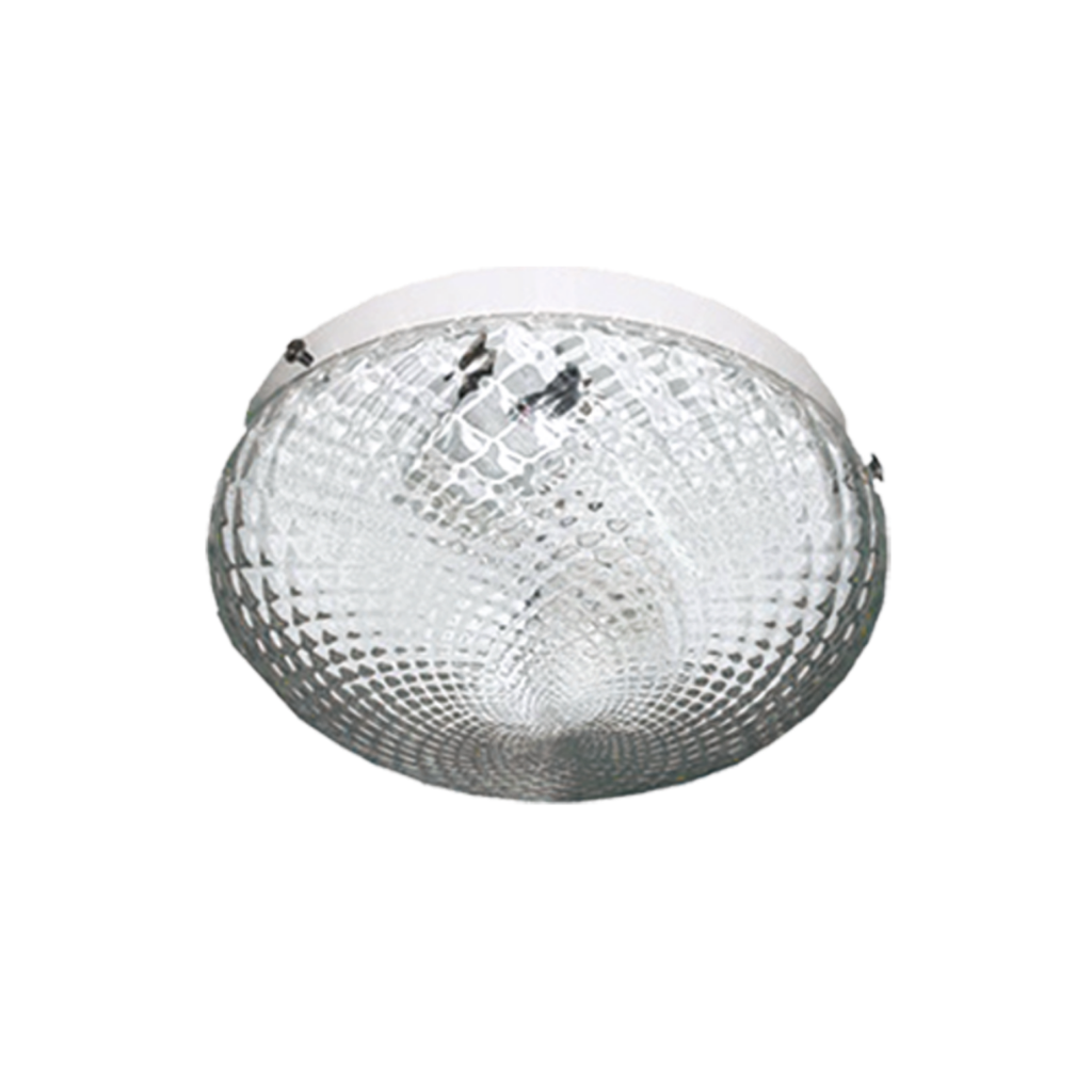 Plafón Boina "VENECIANO" Ø 20 cm. c/base blanca BLANCO