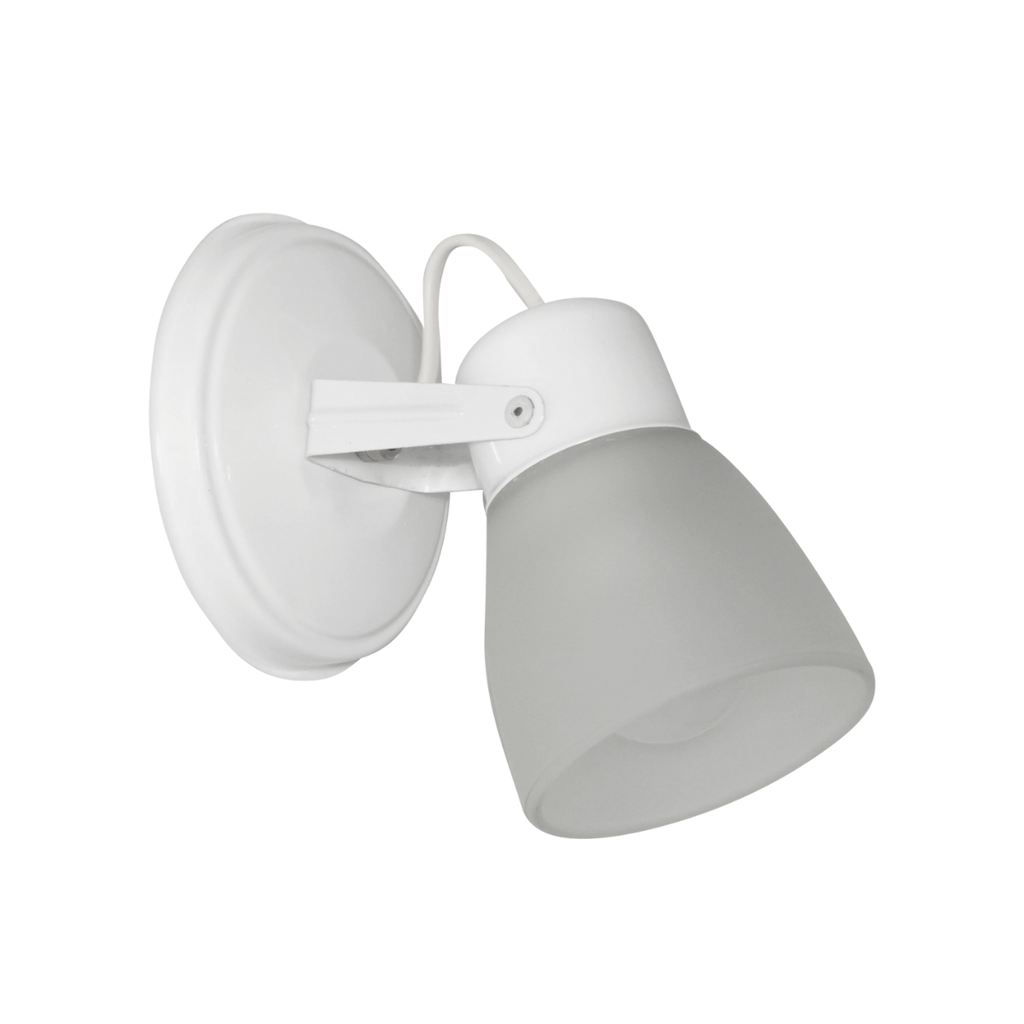 Spot de 1 luz "ALBA" con tulipa satinada BLANCO