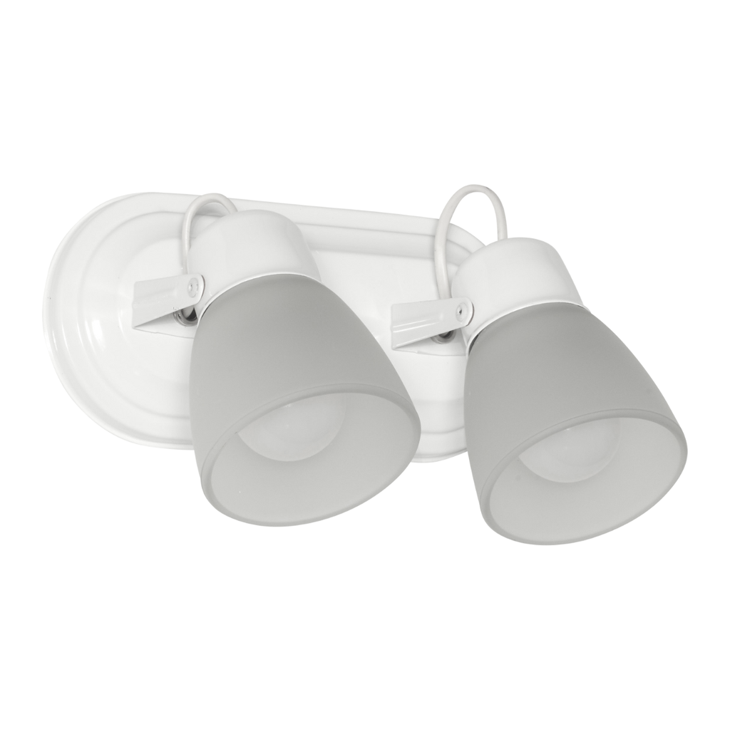 Spot oval de 2 luces "ALBA" con tulipa satinada BLANCO