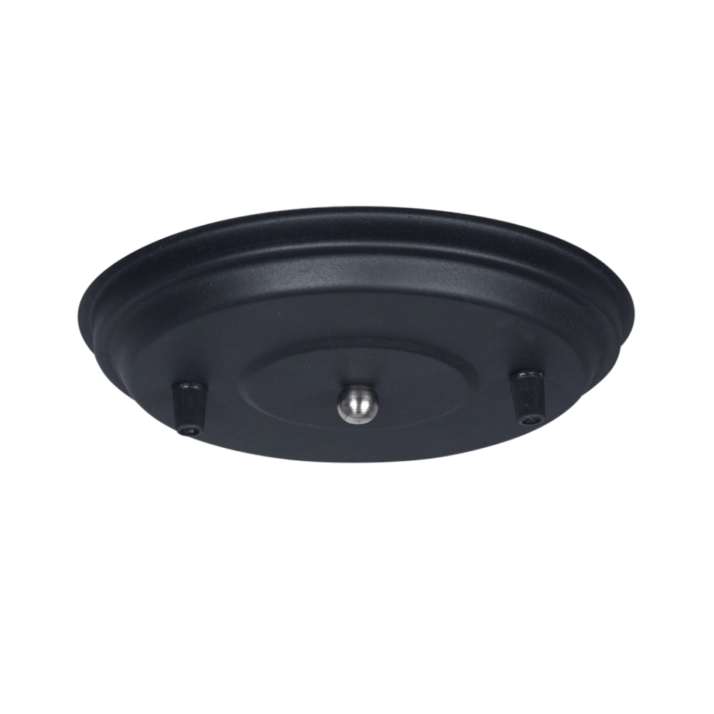 Plato p/colgante de 2 luces s/cable NEGRO TEXT