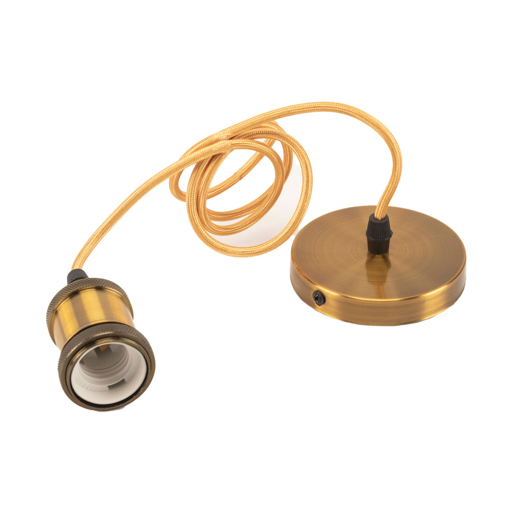 Luminaria Colgante Vintage E-27 1mt Oro