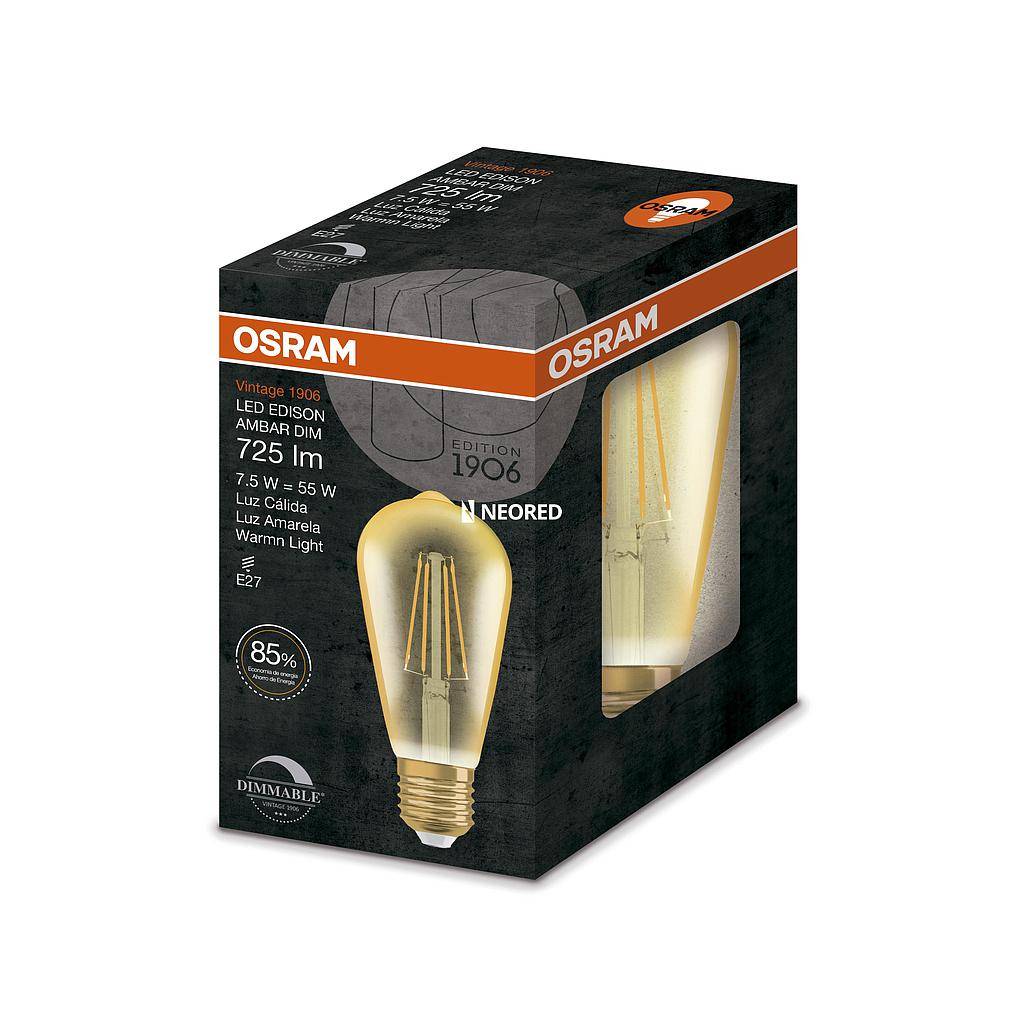 Dis-1906 Vintage EDISON AMBAR DIM 7.5W 2500K