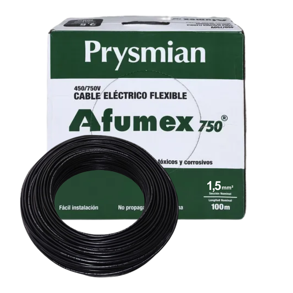 Cable unipolar LH 1,50 mm² Negro Prysmian