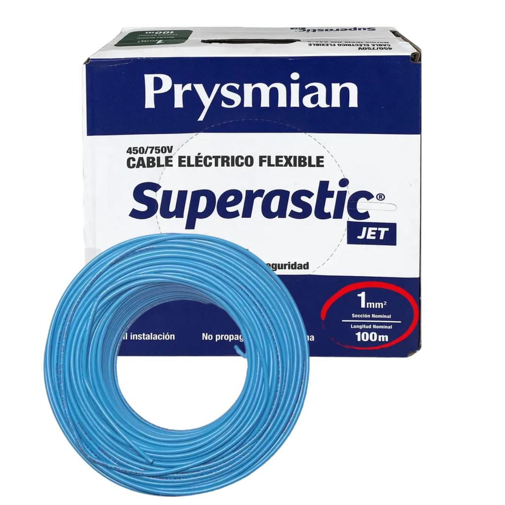 Cable unipolar 1 mm Celeste Prysmian