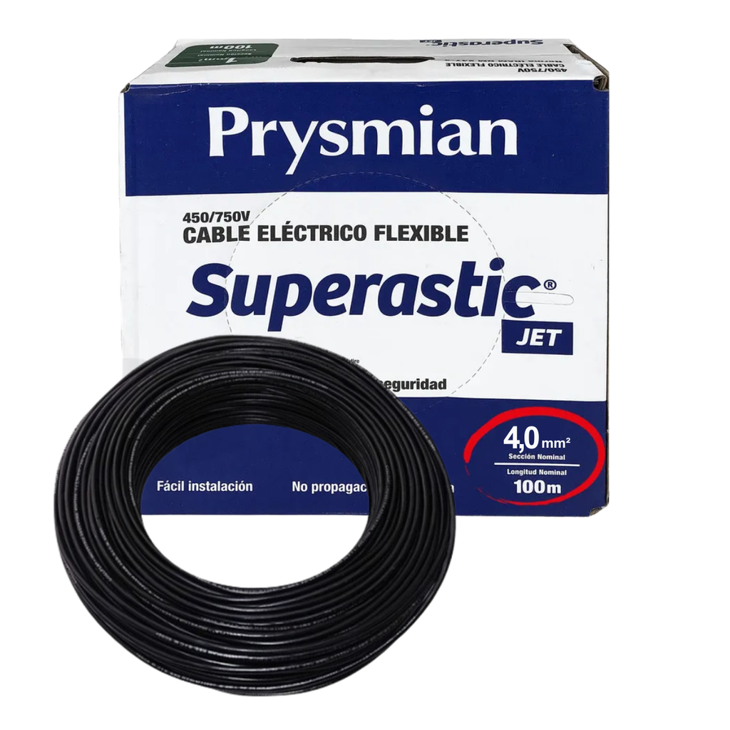 Cable unipolar 4 mm Negro Prysmian