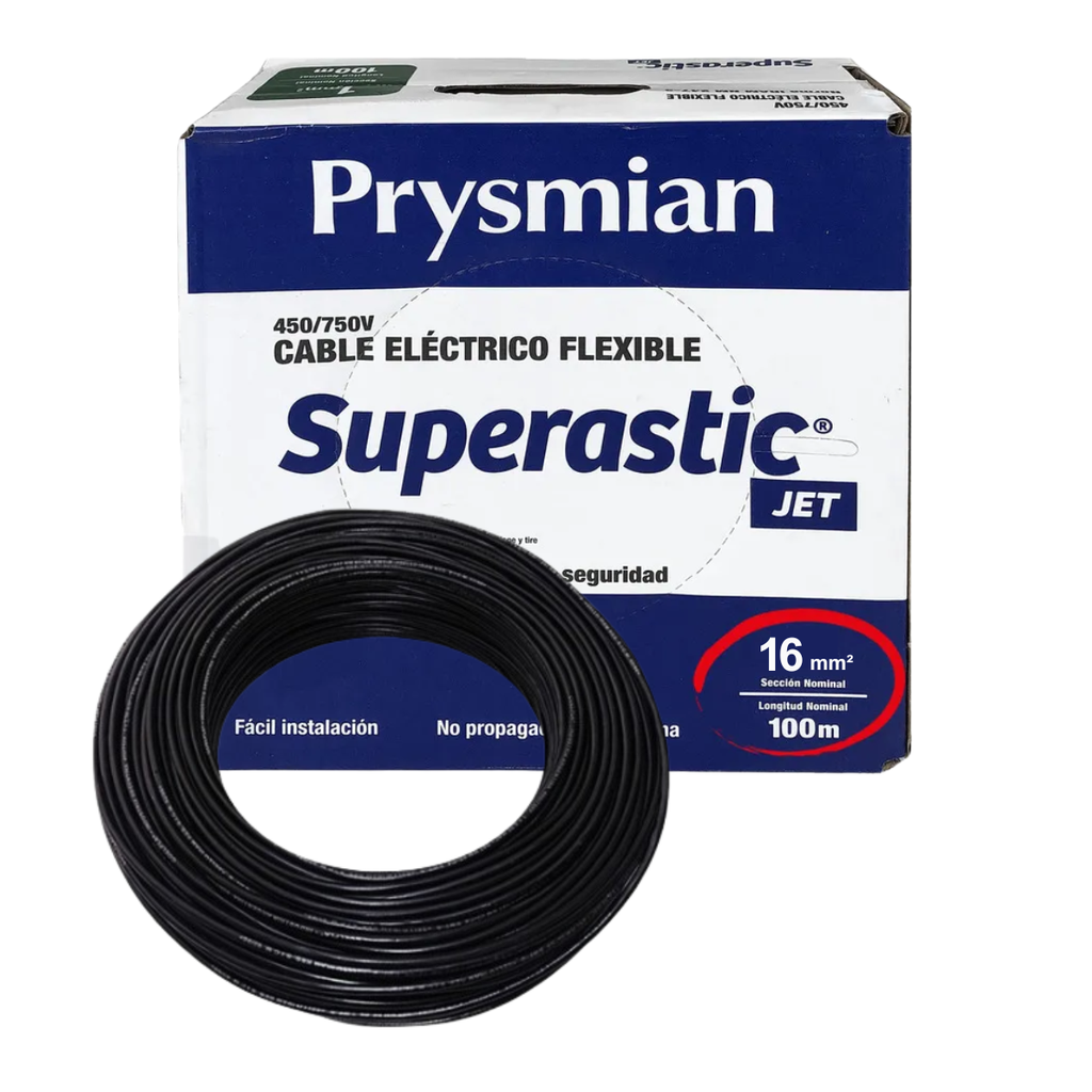 Cable unipolar 16 mm Negro Prysmian