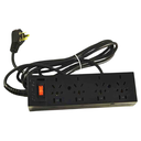 PROLONGADOR DE 4 TOMAS NEGRO C/CABLE 3,00 MTS.