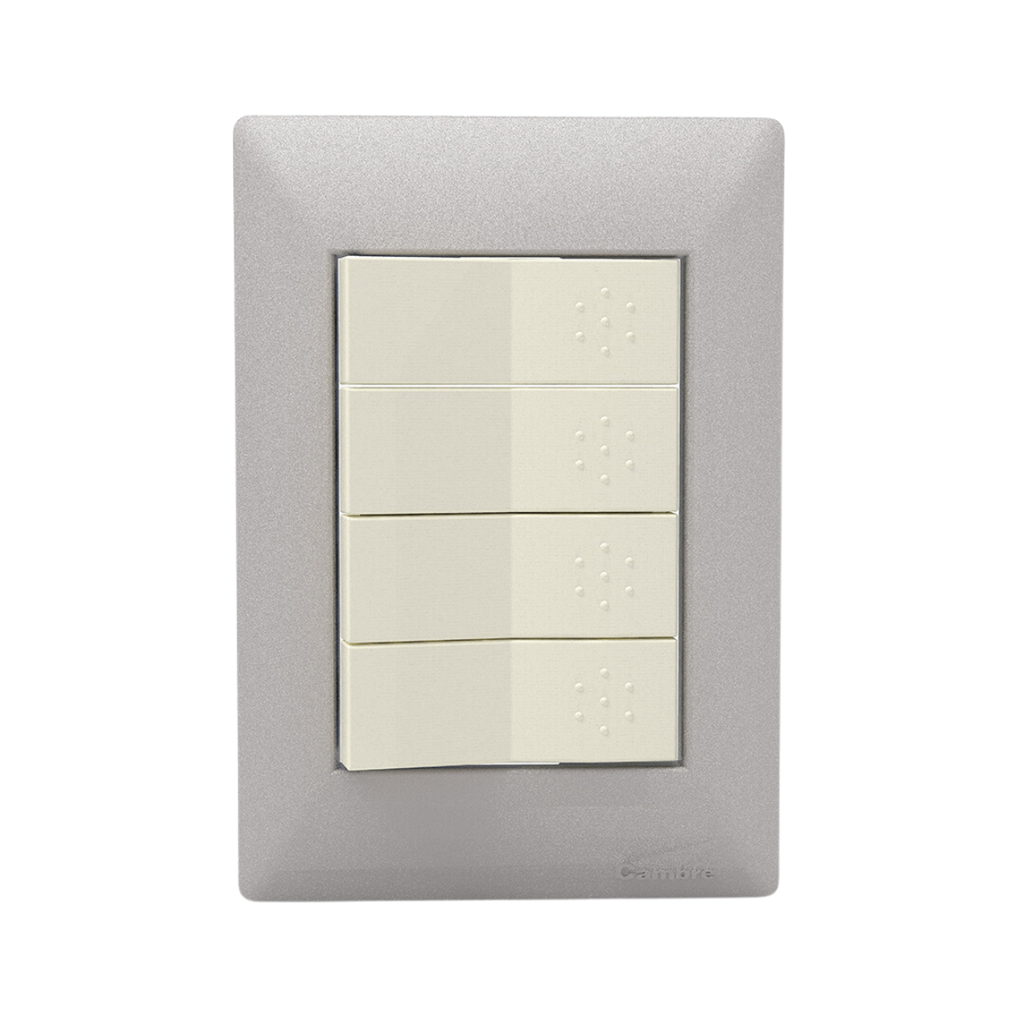 TAPA 4 MODULOS SIGLO XXII ALUMINIO