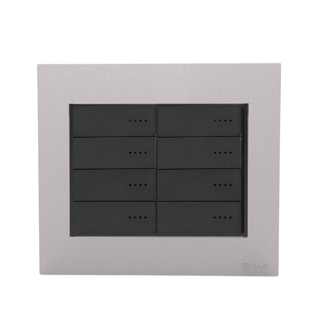 TAPA Y DISTANCIADOR BAUHAUS 8 MODULOS ALUMINIZADA