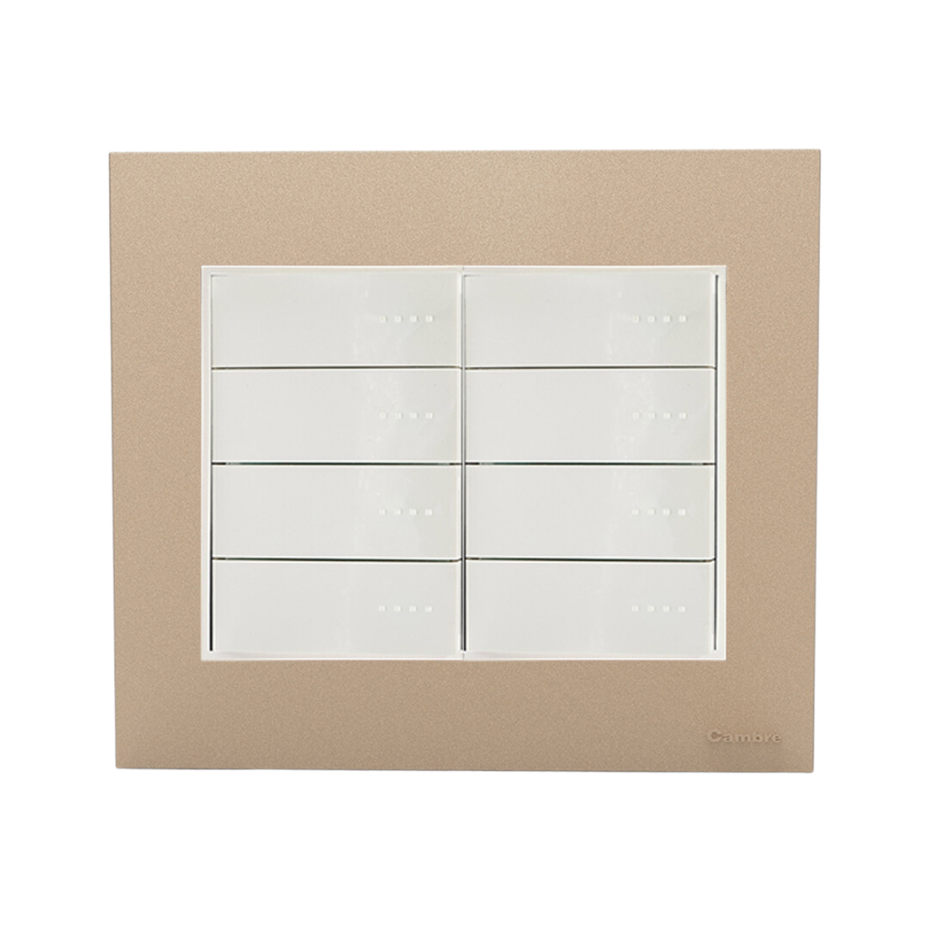 TAPA Y DISTANCIADOR BAUHAUS 8 MODULOS CHAMPAGNE